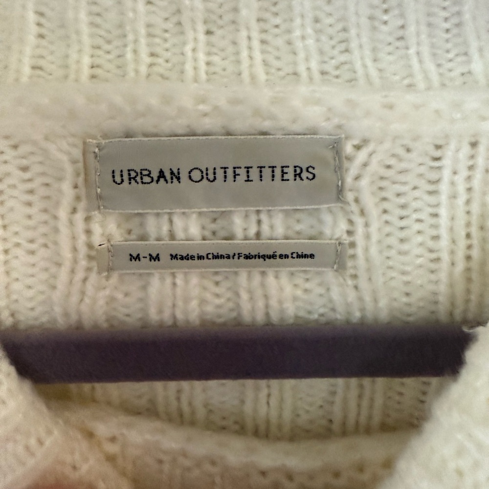Urban Outfitters Cream Ribbed Cowl Neck Sweater - Picture 3 of 5